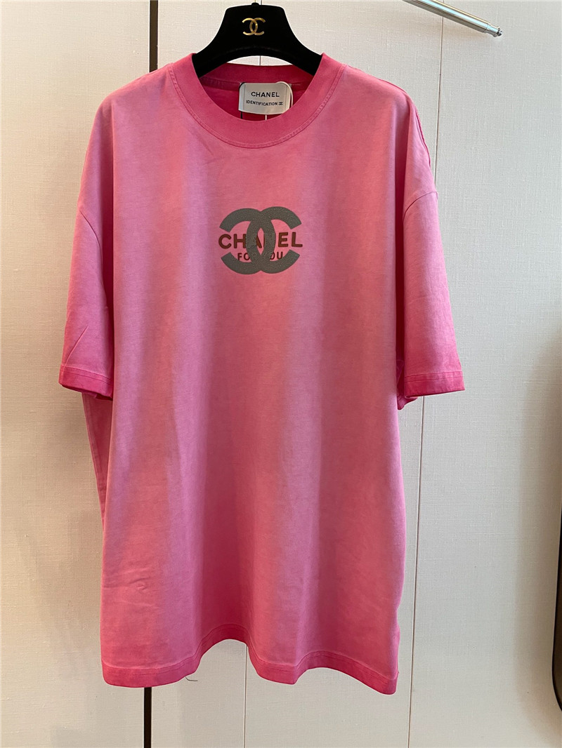 Ch**el distressed distressed short-sleeved replica clothing