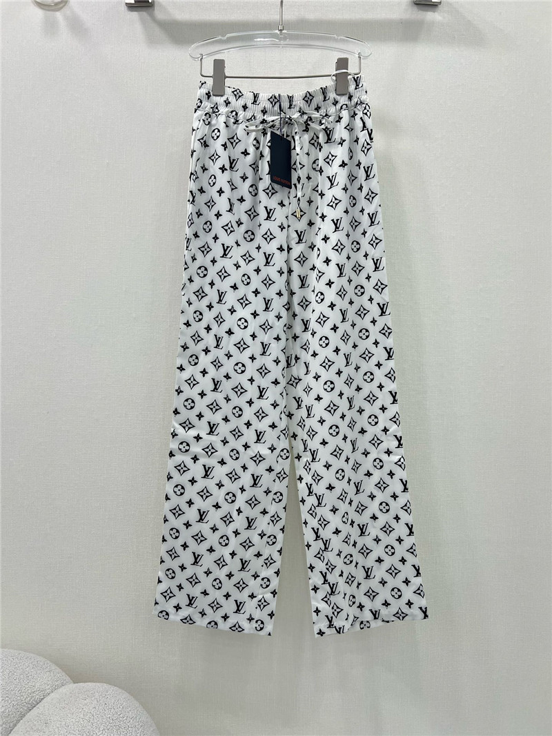 l0vis Vvtt0n lv high waist elastic wide leg pants replica clothes