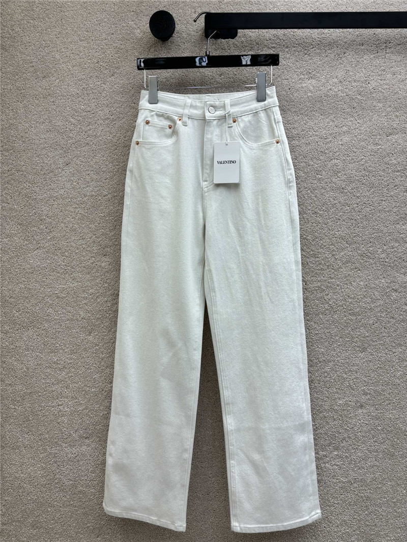 Va1e*ntin0 double v metal pocket design jeans replica clothing