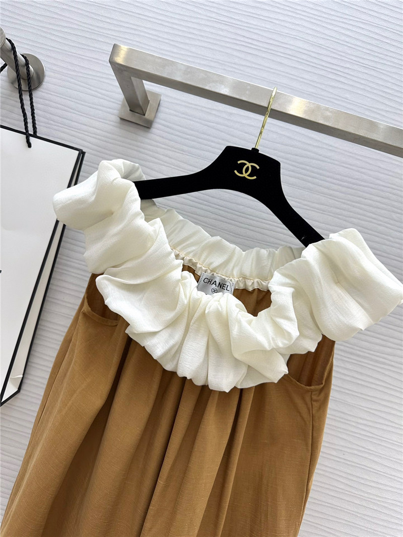 Ch**el boat neck silk and linen jumpsuit replica clothing sites