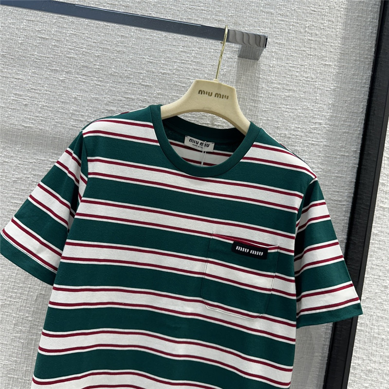 M1um1u striped short-sleeved t-shirt replica clothing sites