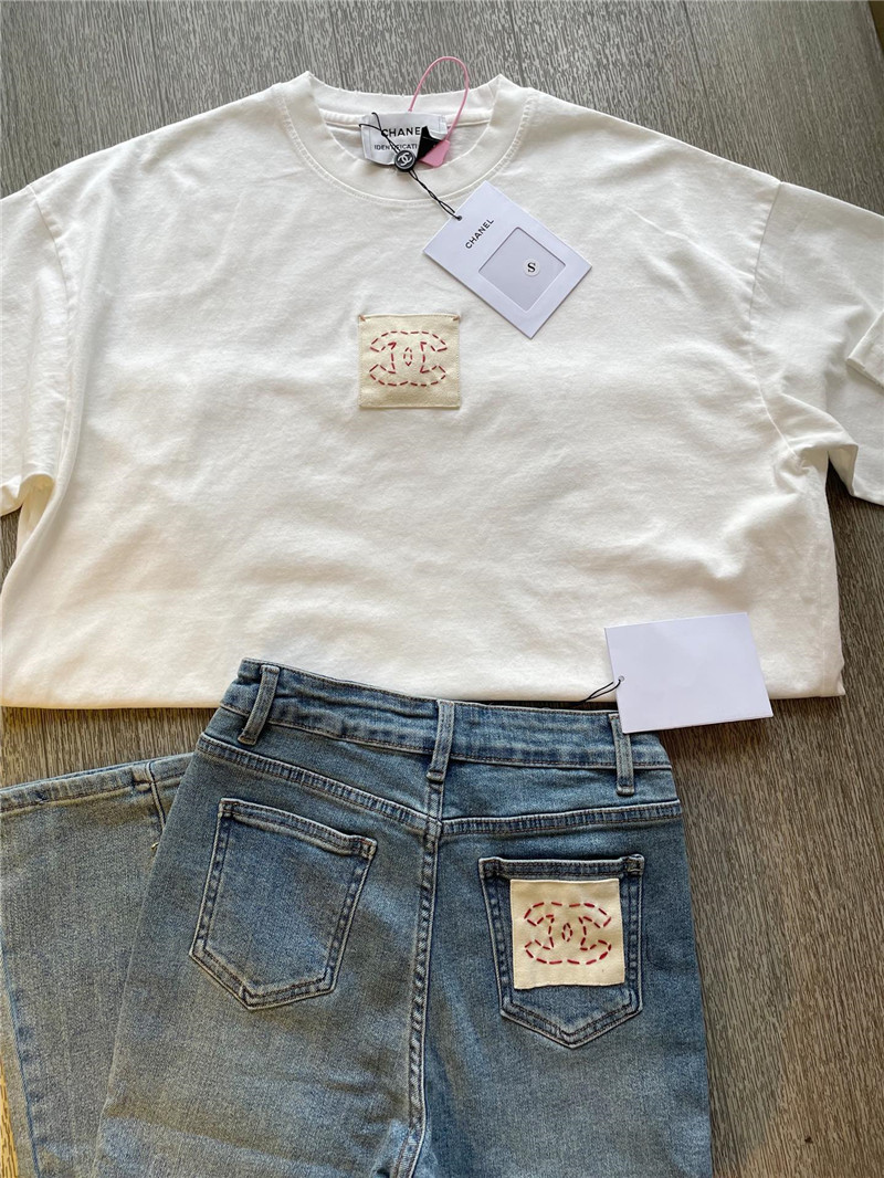 Ch**el basic large pocket short sleeve replica clothes