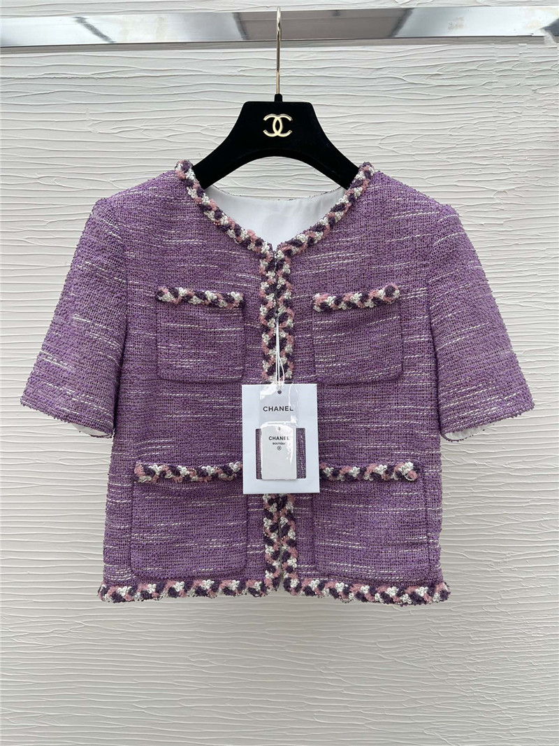 Ch**el tweed short sleeve jacketcheap replica designer clothes