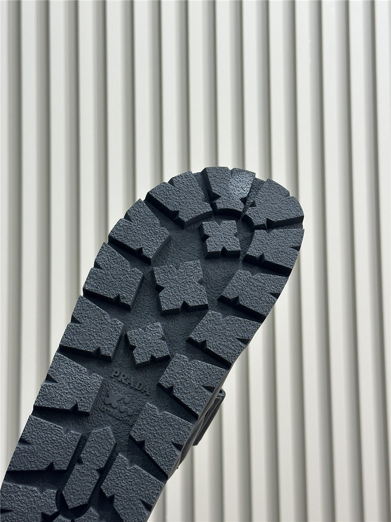 Pra*a double strap lambskin slippers replica designer shoes