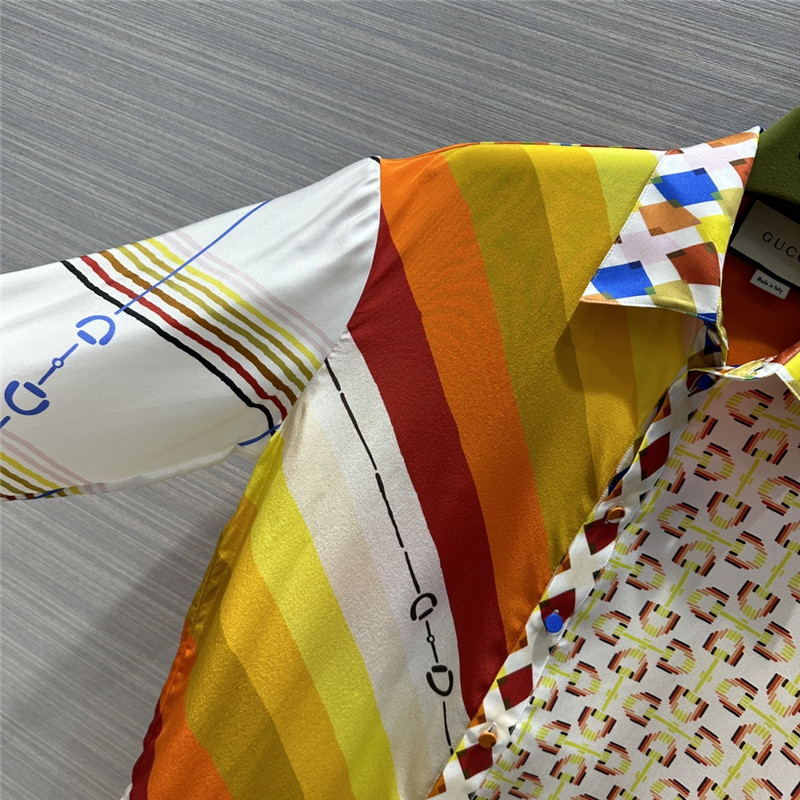 Gvc*1 patchwork printed silk shirt replica d&g clothing