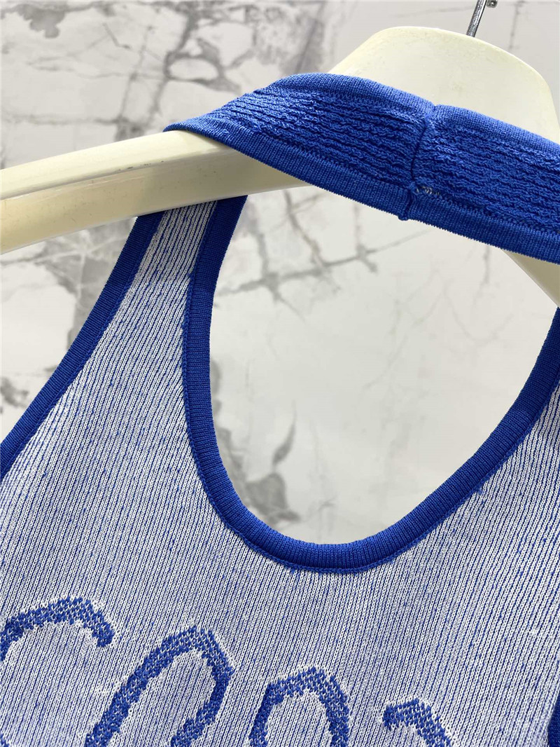 L0ew* logo jacquard halterneck tank top