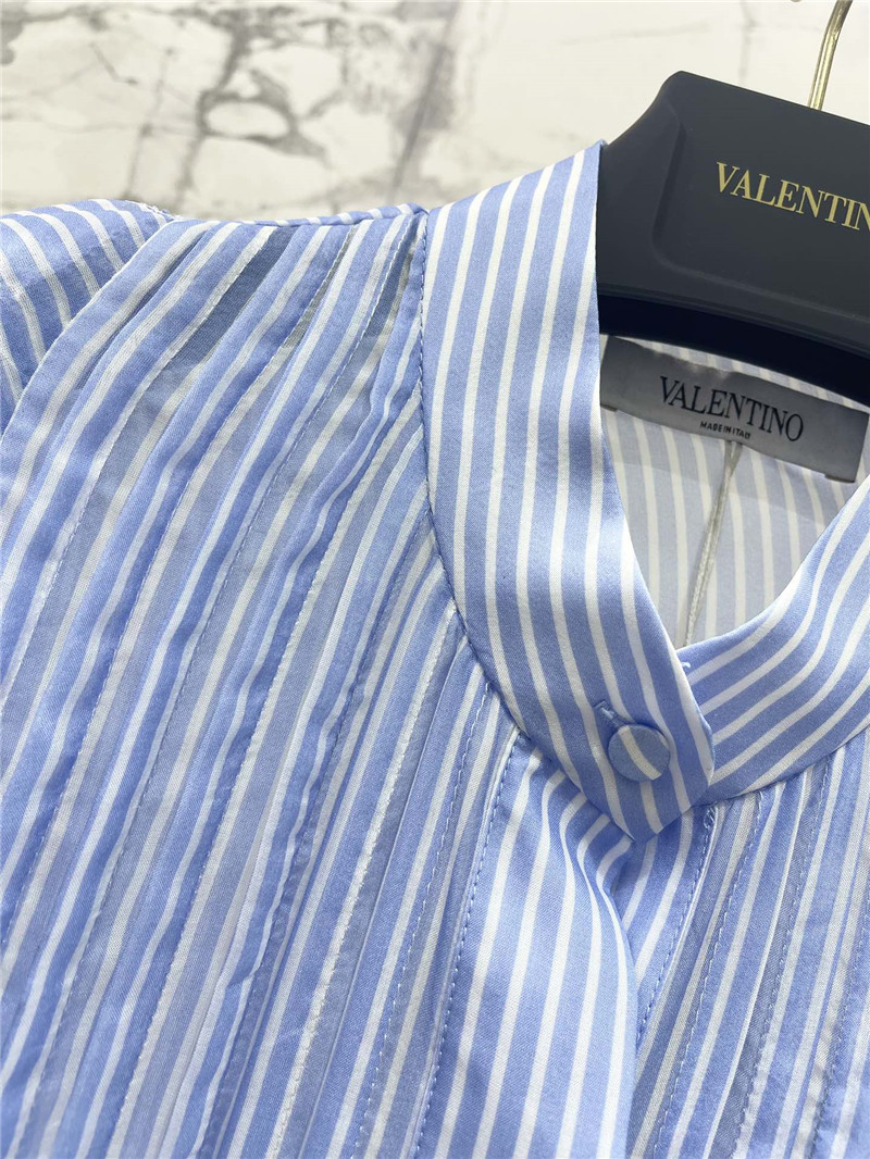 Va1e*ntin0 silk vertical striped silk shirt replicas clothes