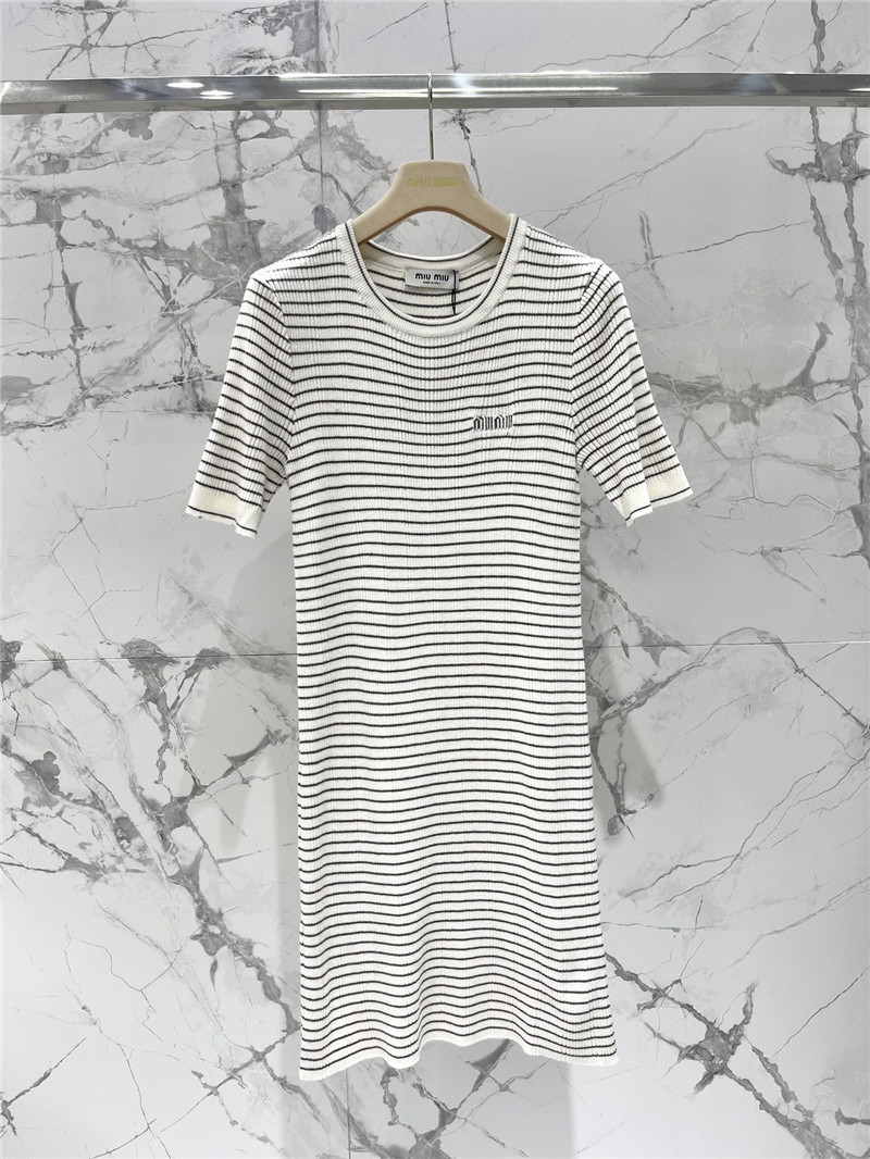 M1um1u knitted short-sleeved dress replicas clothes