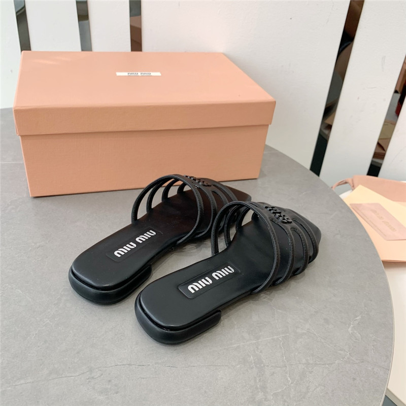 M1um1u hollow octopus low heel sandals replica shoes
