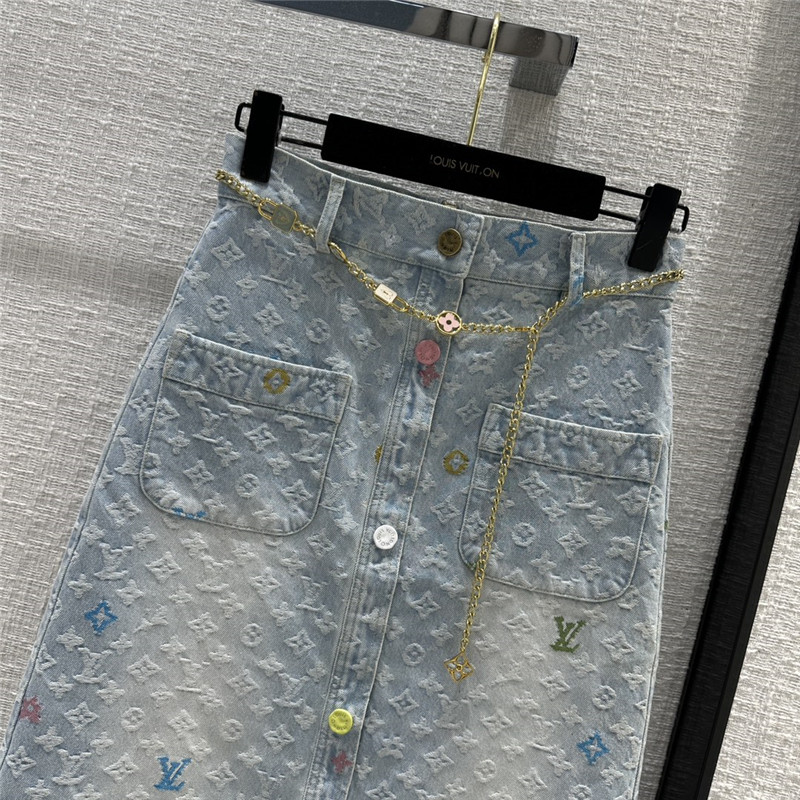l0vis Vvtt0n lv denim midi skirt replica clothes