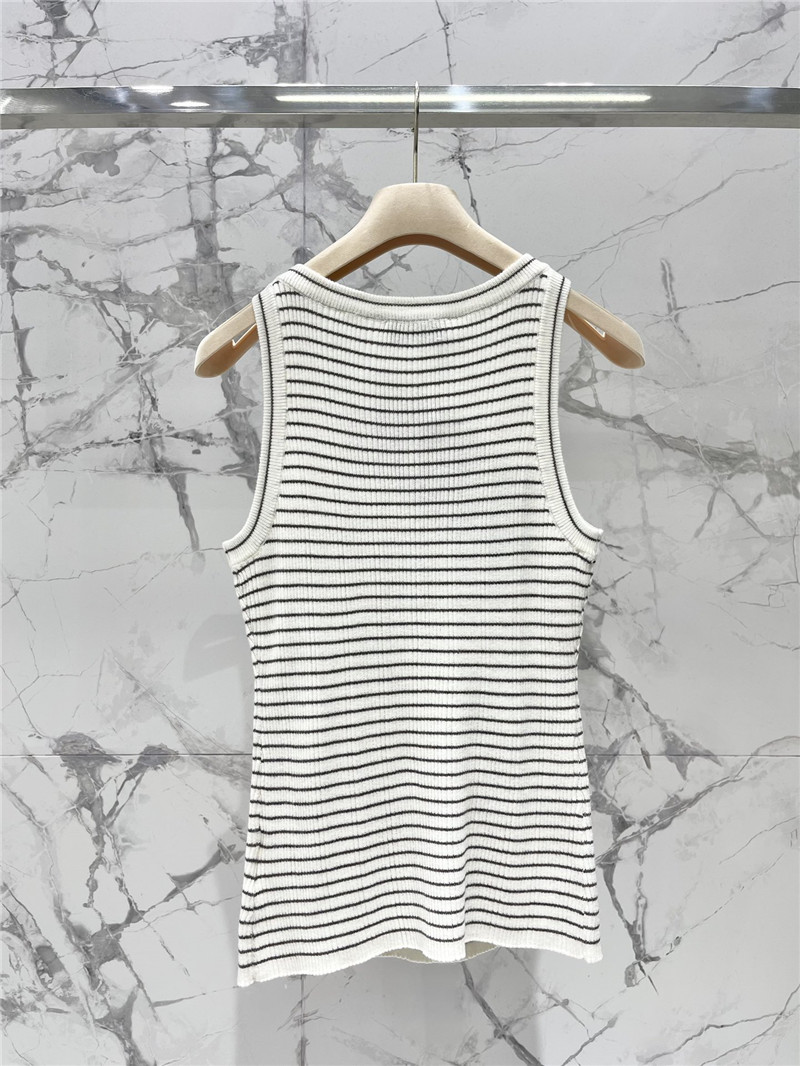M1um1u striped intercolor vest replica clothing
