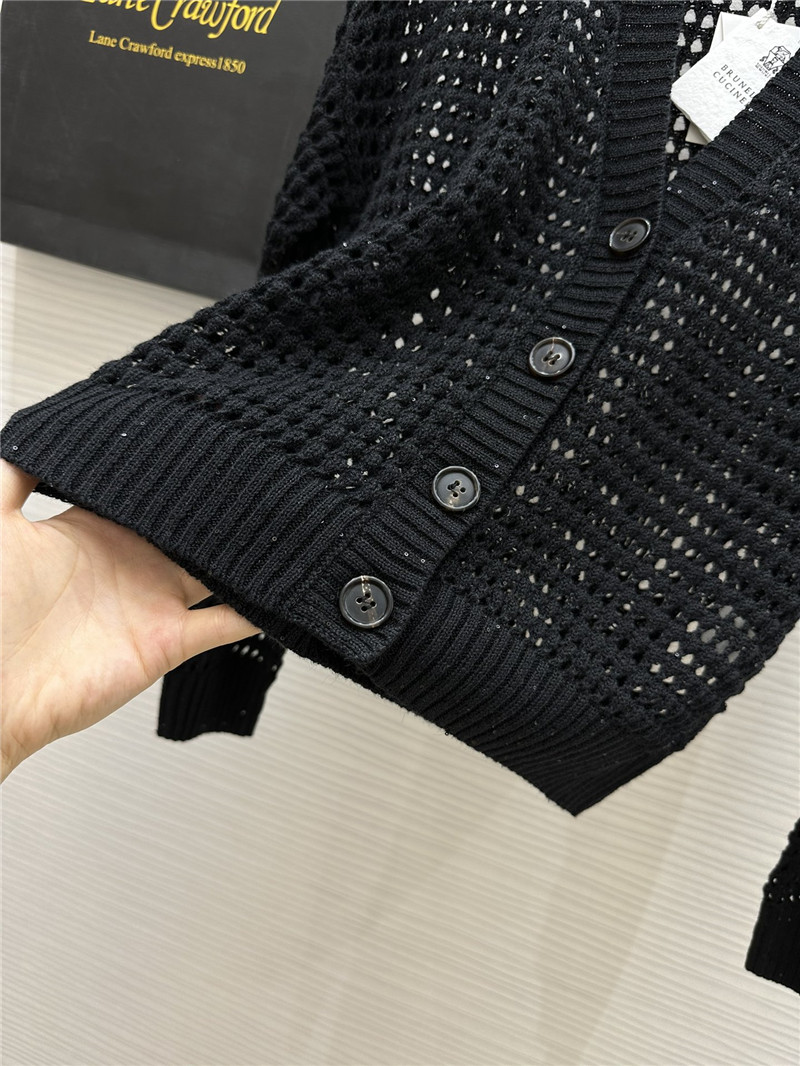 BC Hollow Linen Knitted Cardigan Black