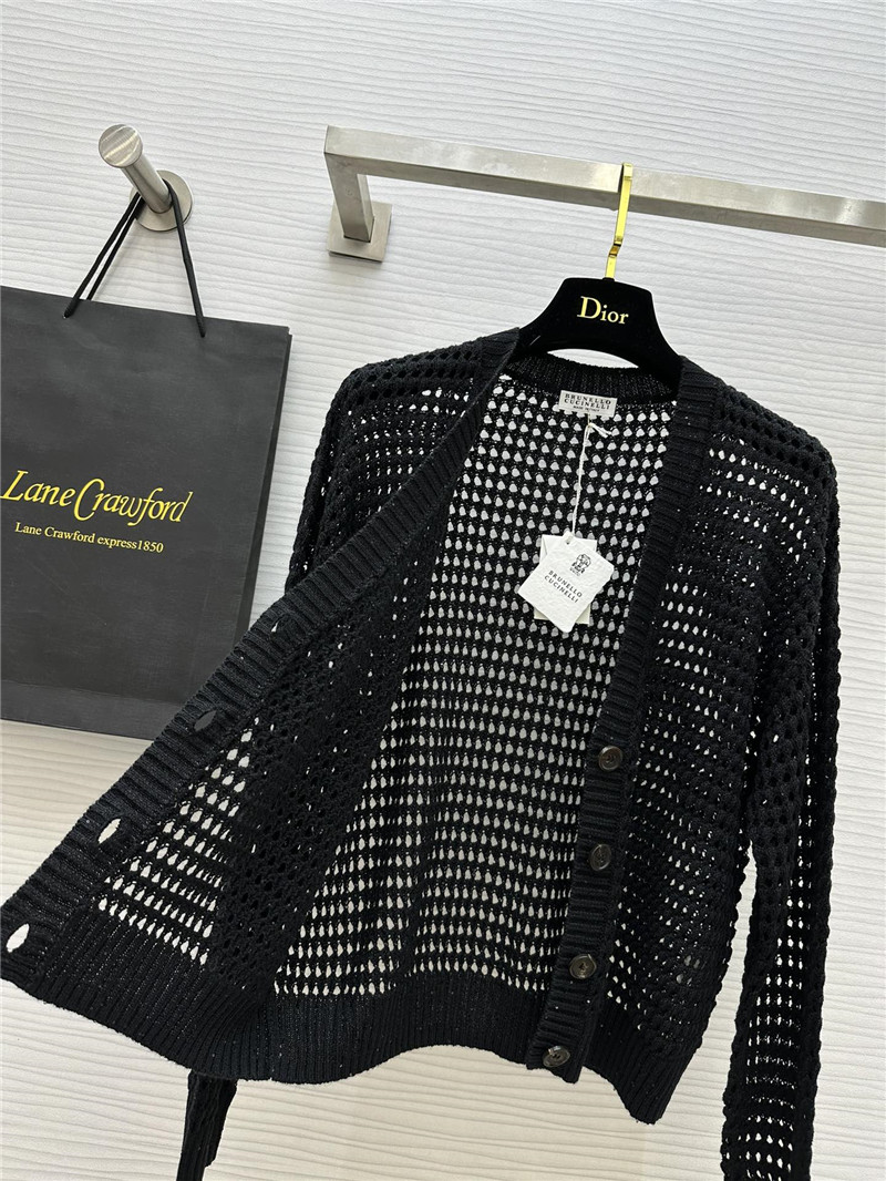 BC Hollow Linen Knitted Cardigan Black