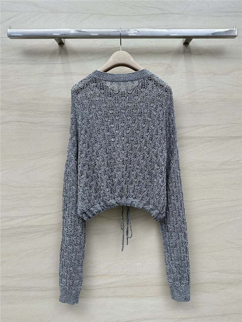 BC Hand Crochet Knit Sweater Grey