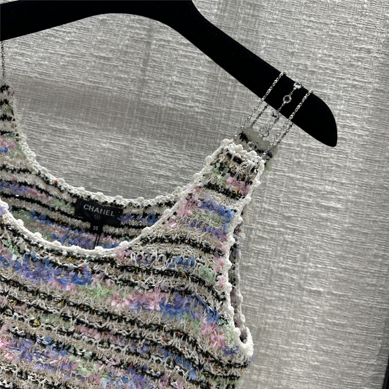 Ch**el colorful striped knitted sundress replica designer clothes