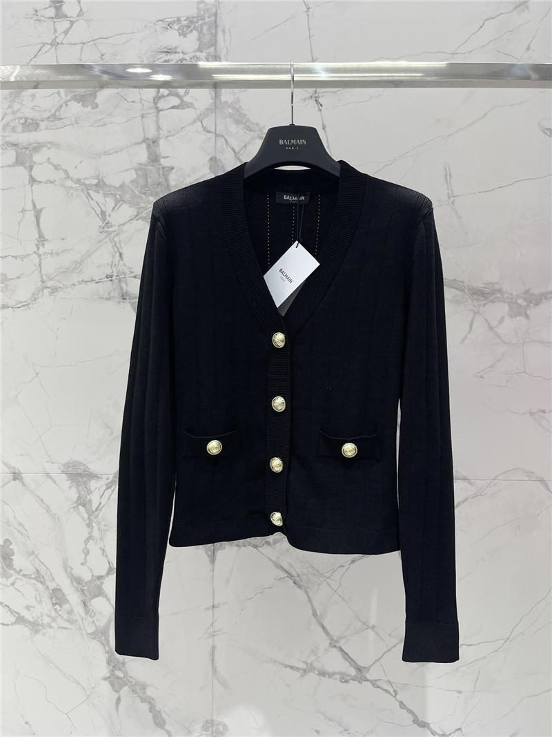 Balmain metal buckle V-neck long-sleeved replicas clothes