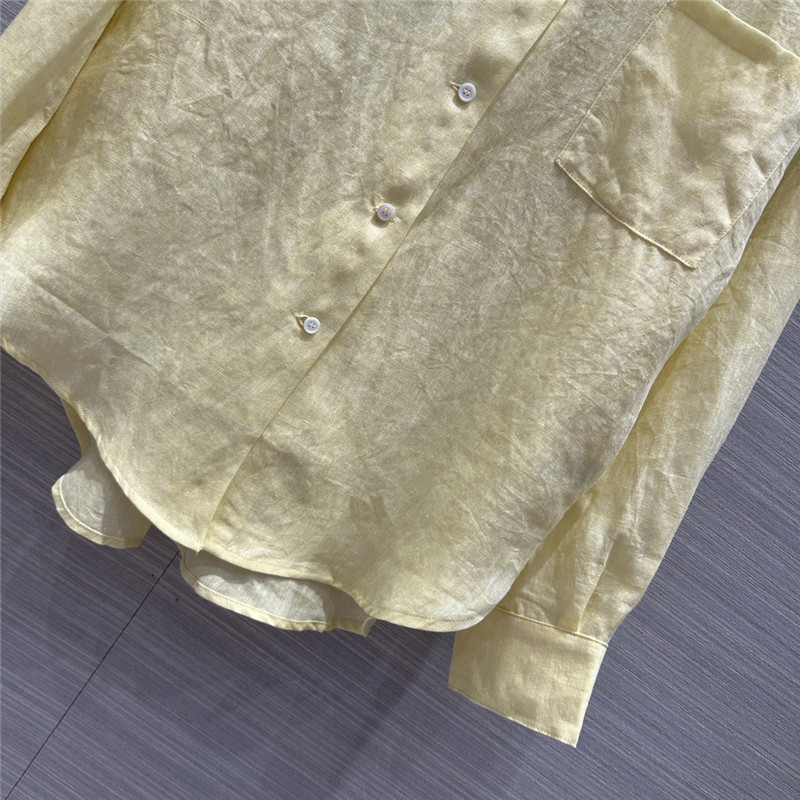 The R0w cotton and linen long shirt replica designer clothes