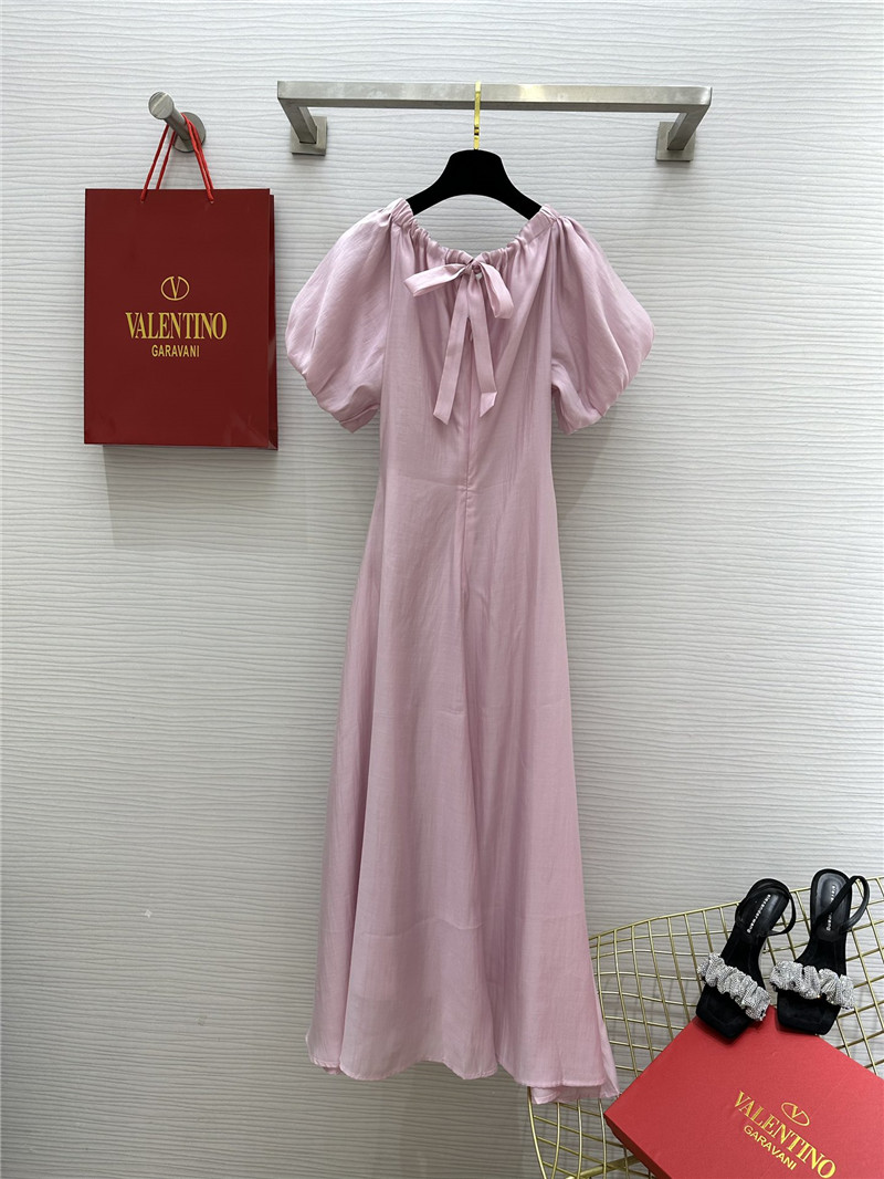Va1e*ntin0 v-neck puff sleeve dress replica d&g clothing