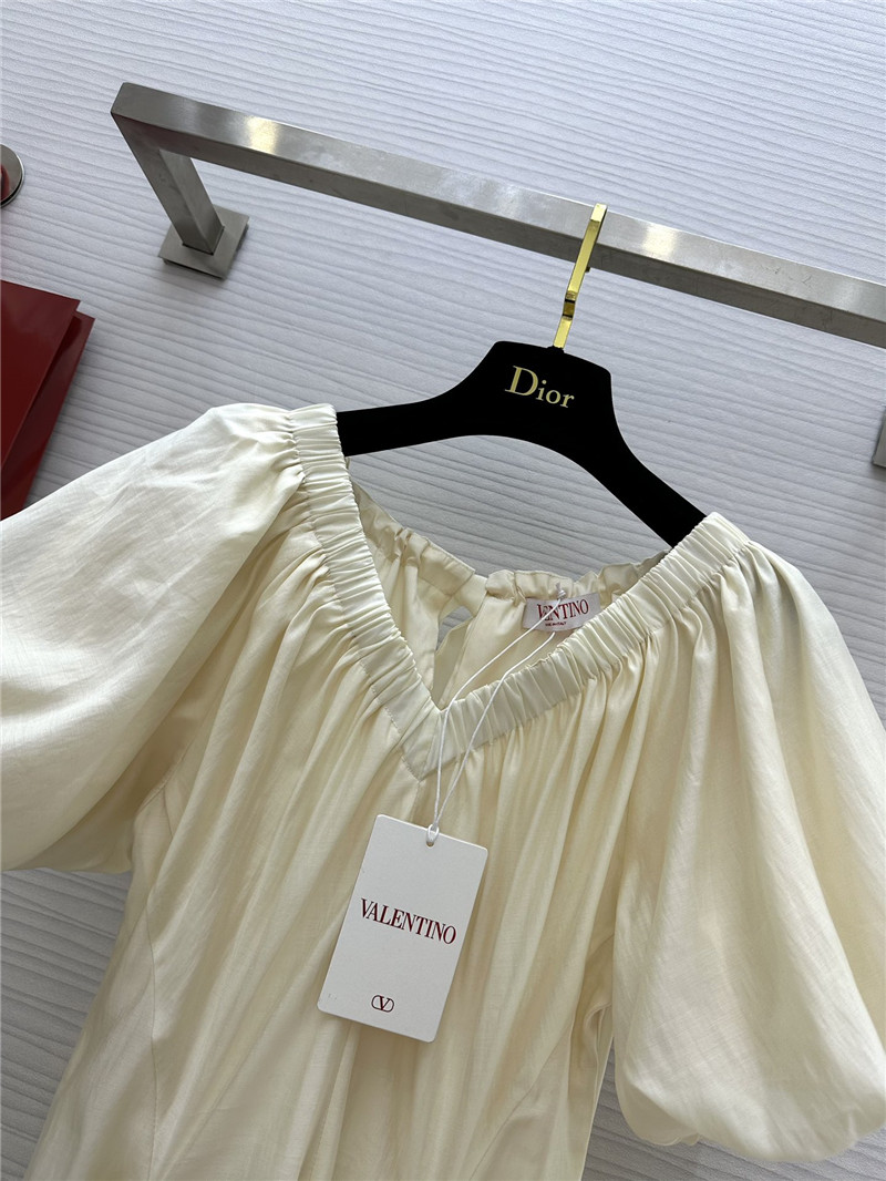 Va1e*ntin0 v-neck puff sleeve dress replica d&g clothing