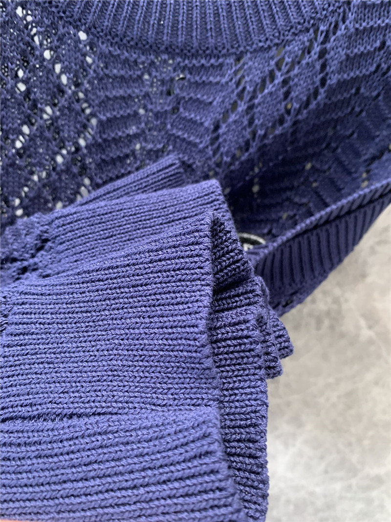 Ch**el double c rhombus hollow knitted vest replica clothes