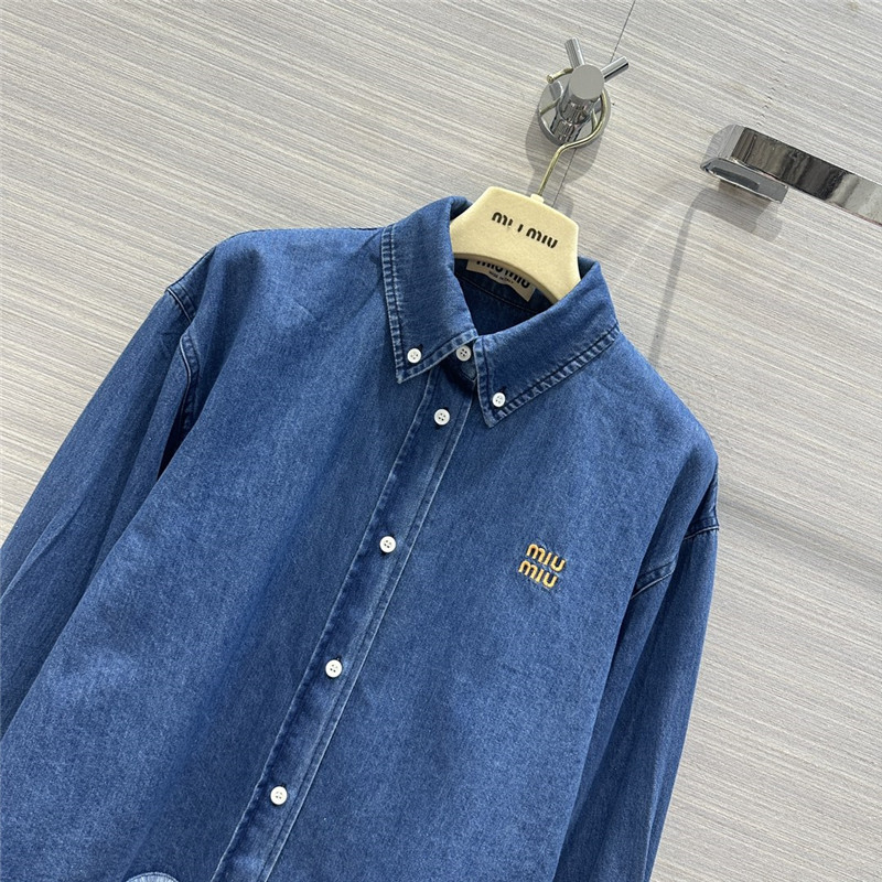 M1um1u denim short shirt replica designer clothes