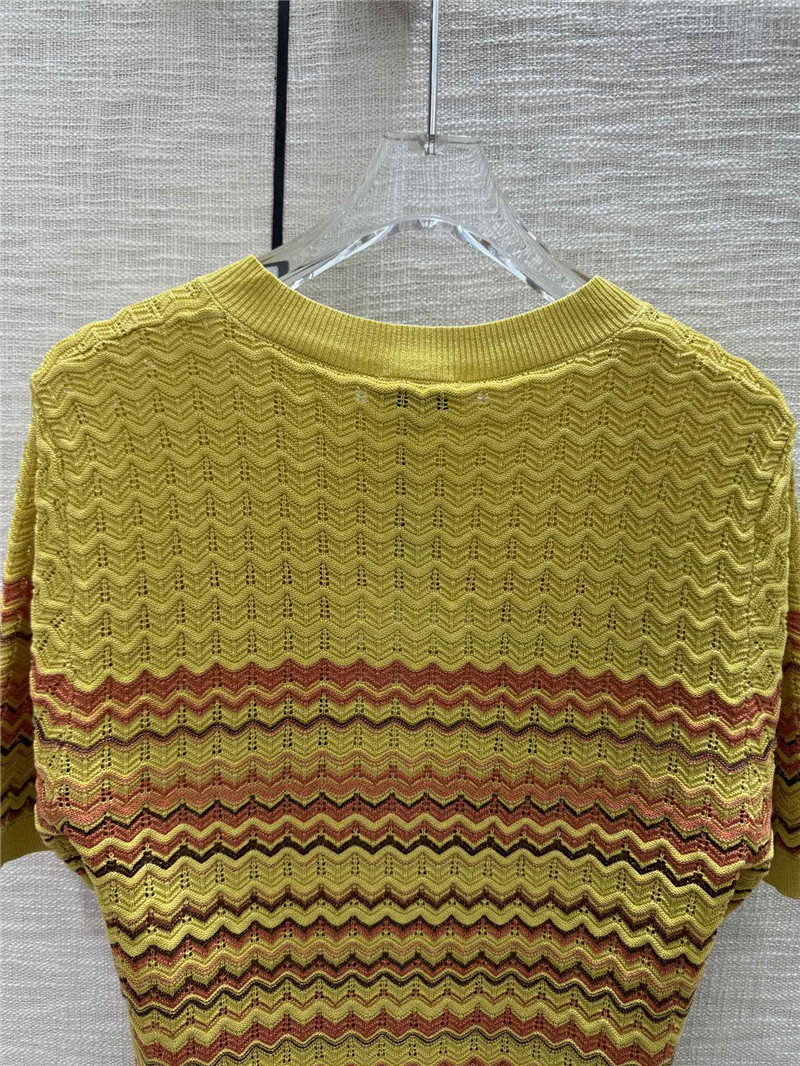 Ch**el wavy knitted short-sleeve cardigan