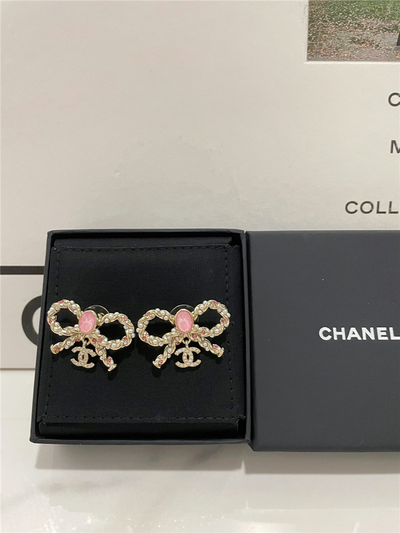 Ch**el bow twist earrings