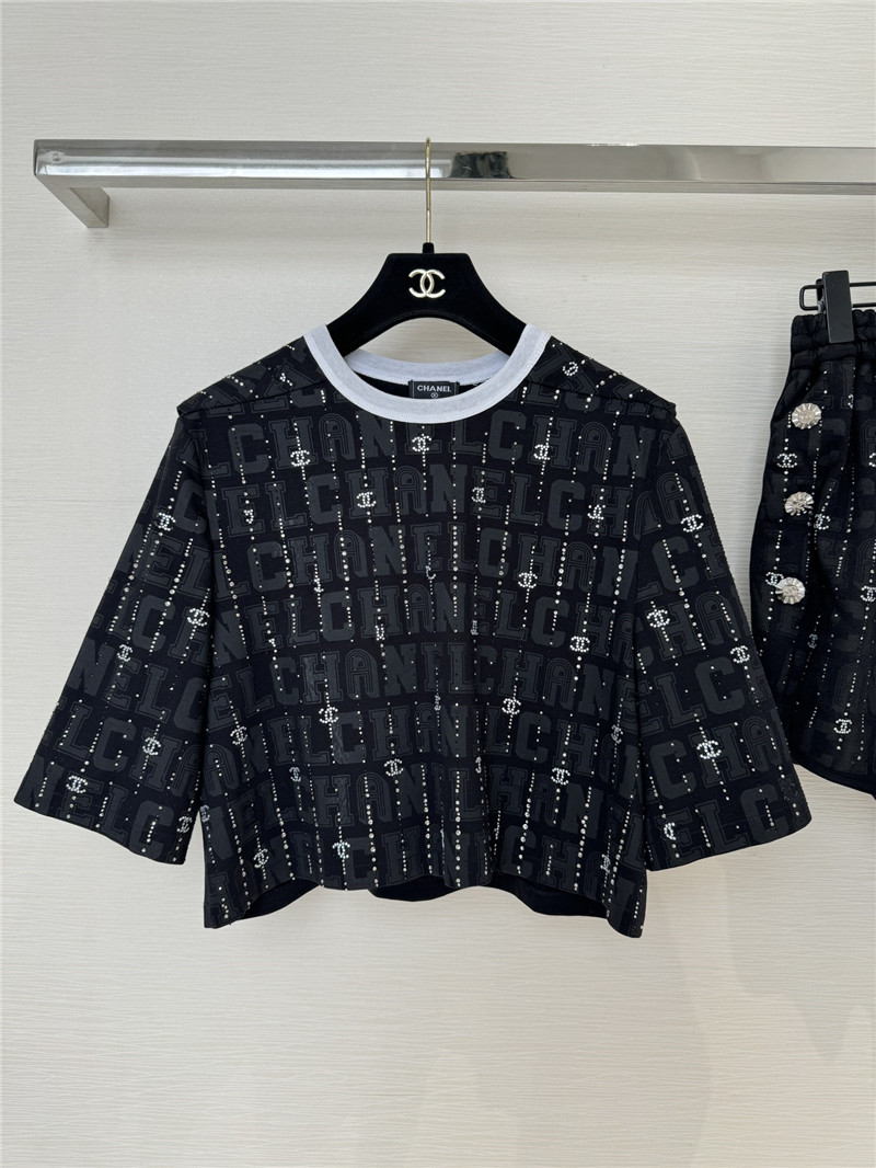 Ch**el studded top + shorts replica clothing sites