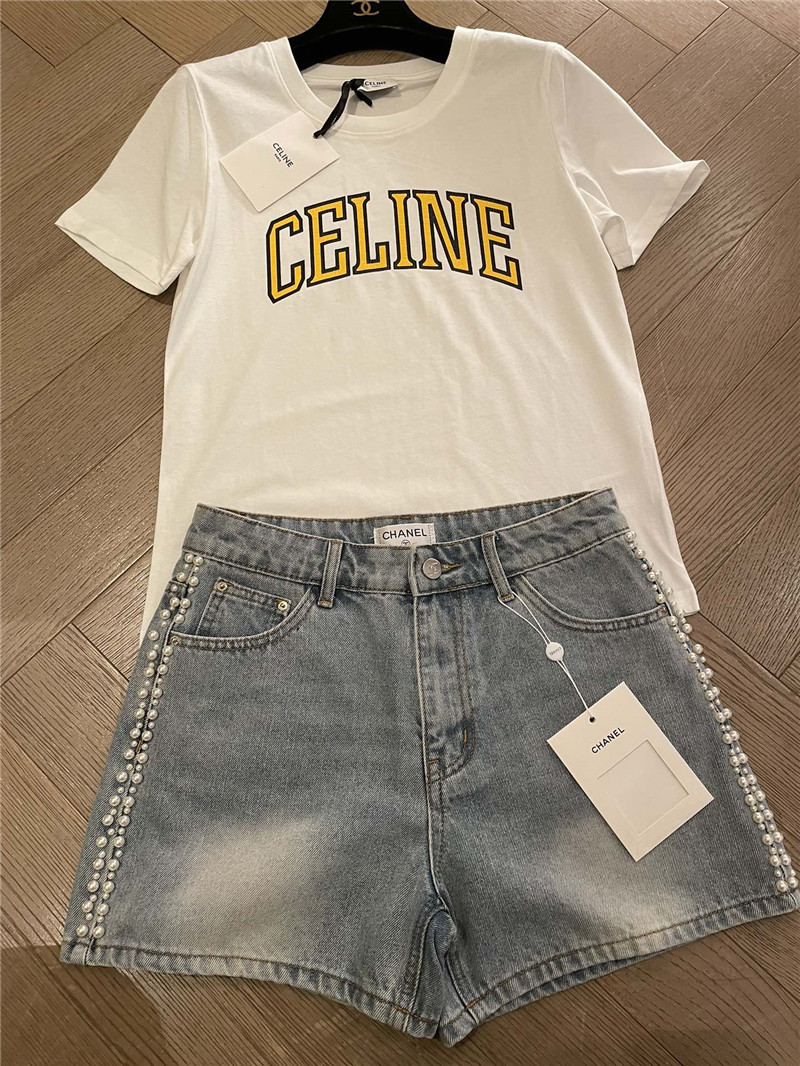 Ce1i*e new printed short sleeve replica d&g clothing