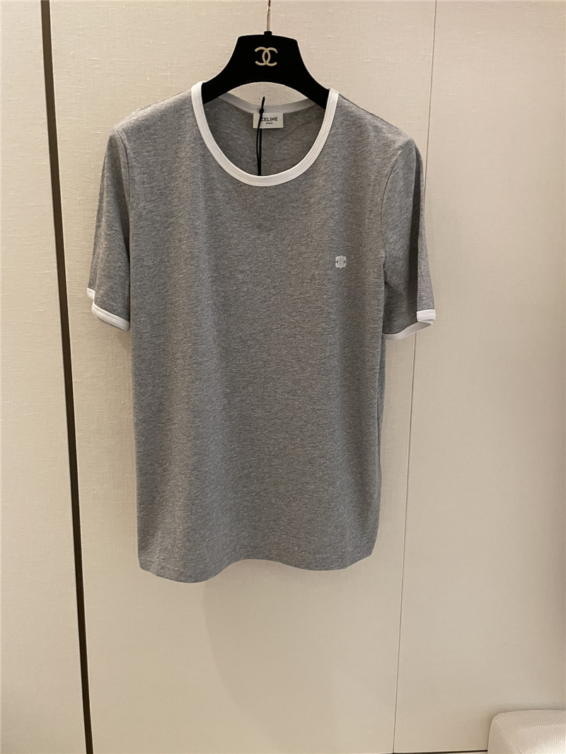 Ce1i*e contrast hem short sleeve replica designer clothes