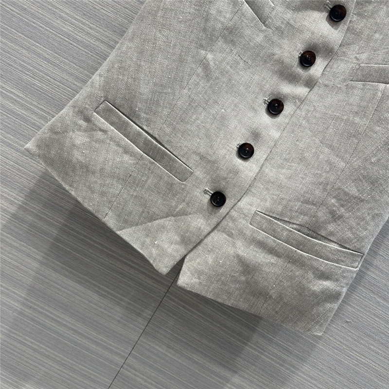 BC herringbone cotton and linen suit vest replica clothes