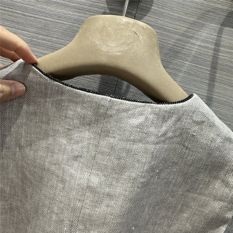BC herringbone cotton and linen suit vest replica clothes