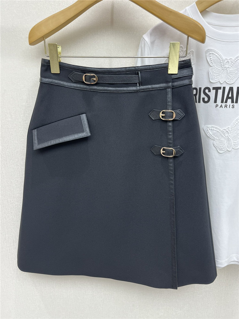 Gvc*1 leather button skirt replica d&g clothing