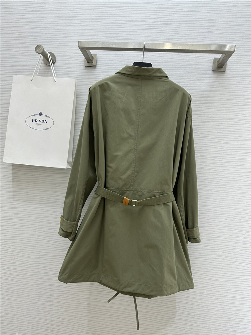 Pra*a lapel zipper dress replica designer clothes