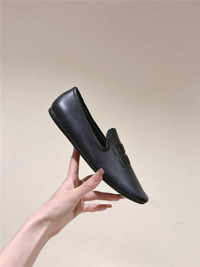 Miu Miu Black Leather Loafers