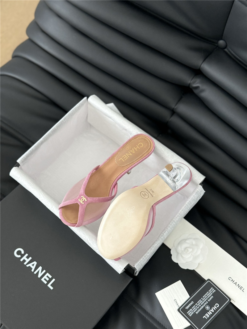 Ch**el mesh grosgrain logo mules