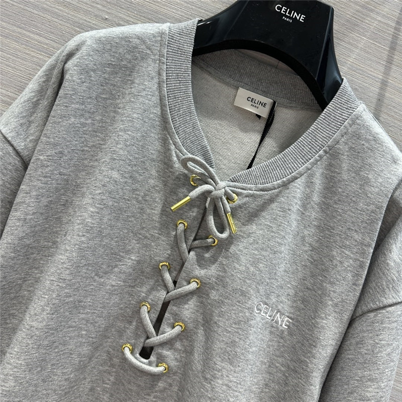 Ce1i*e paris loose braided sweatshirt in grey