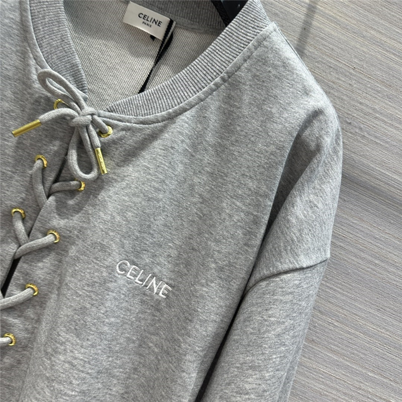 Ce1i*e paris loose braided sweatshirt in grey