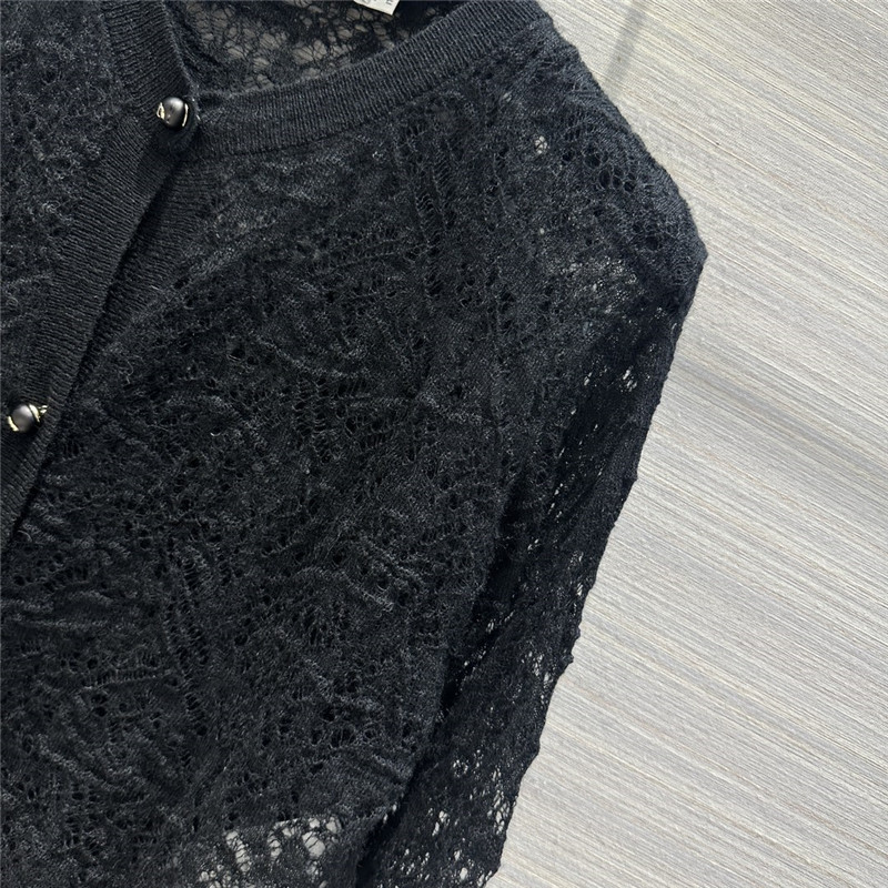 D10r lace knit cardigan in black