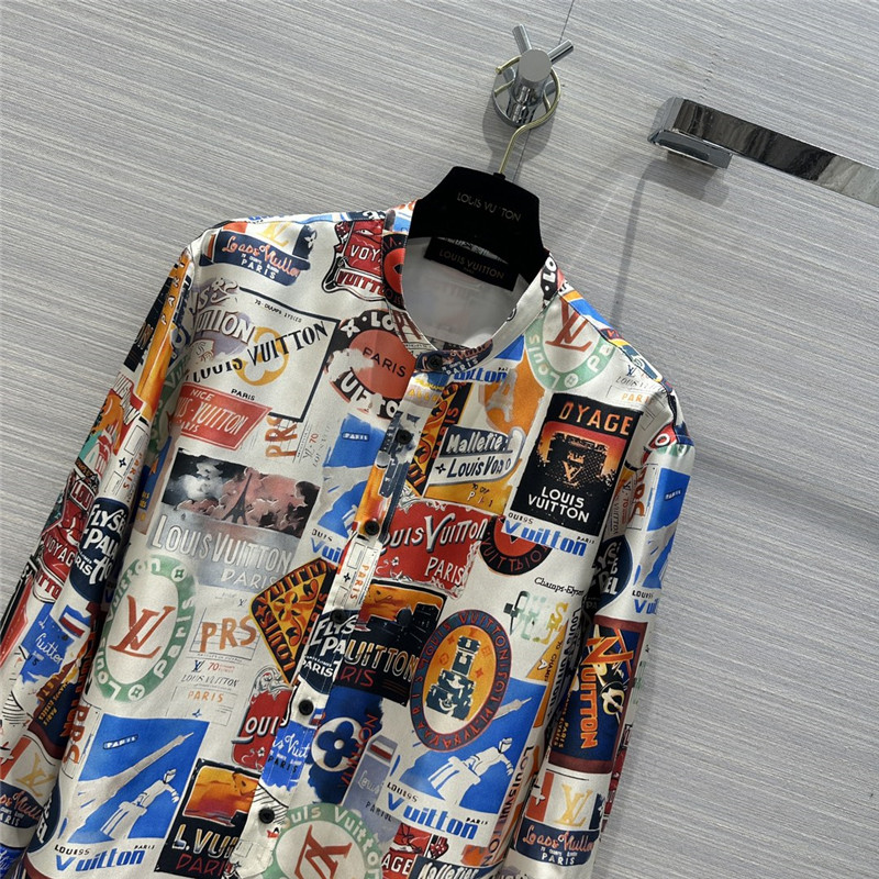 l0vis Vvtt0n lv printed silk shirt replica designer clothes