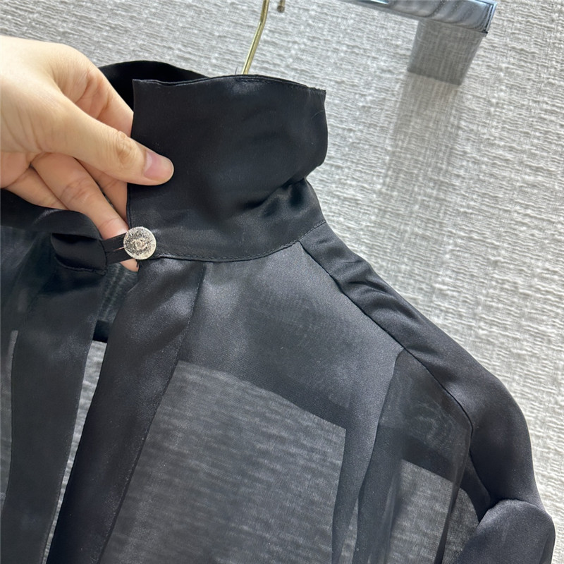Ch**el palace style black organza shirt replica clothes