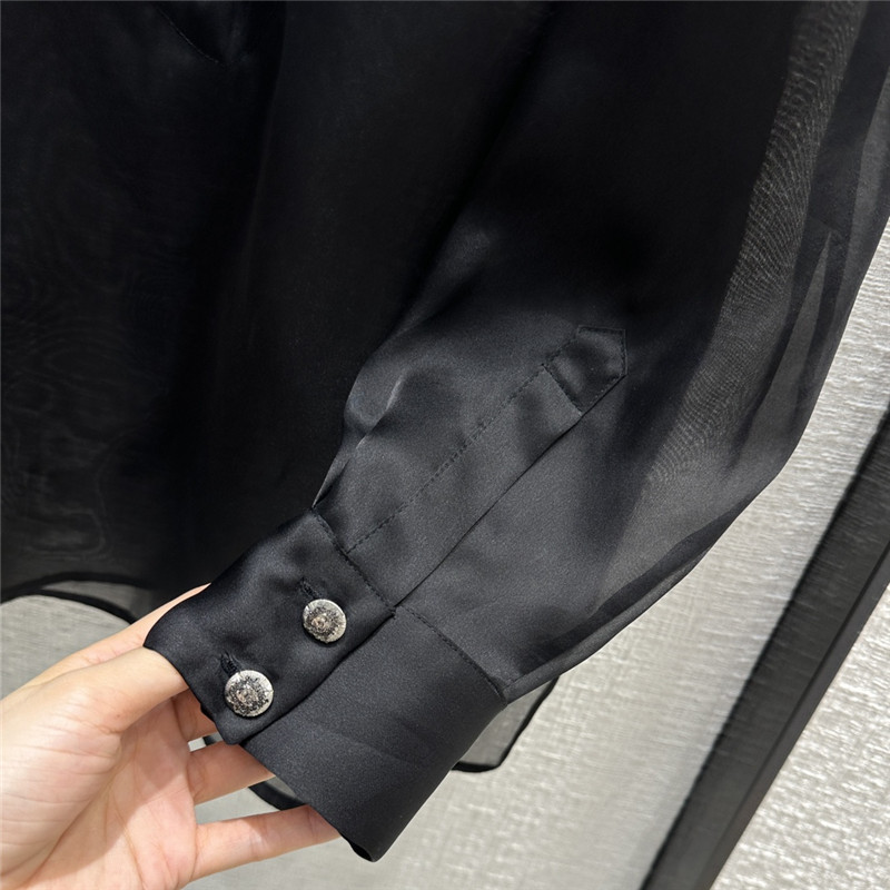 Ch**el palace style black organza shirt replica clothes