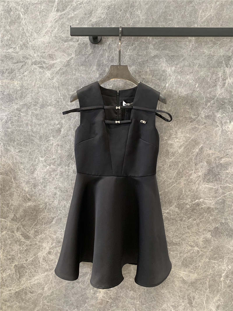 M1um1u black bow a-line vest dress replica clothes