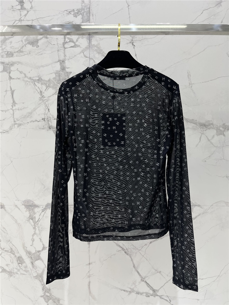 Ch**el xiaoxiang letter mesh top replica designer clothes
