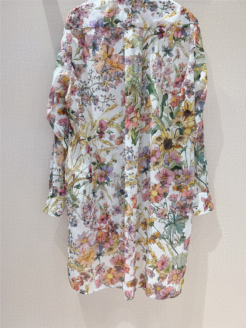 D10r floral print long-sleeved shirt