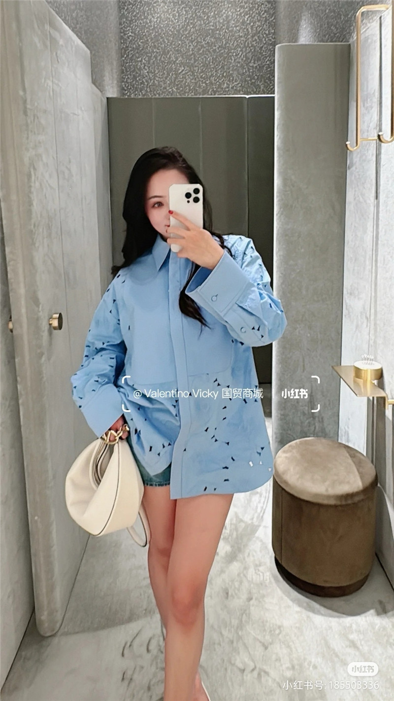 Va1e*ntin0 lace flower embroidered shirt replica d&g clothing