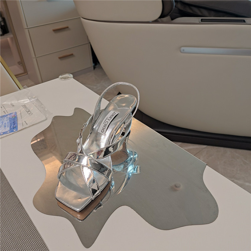 J1m*y Ch00 jess 65mm sandals silver
