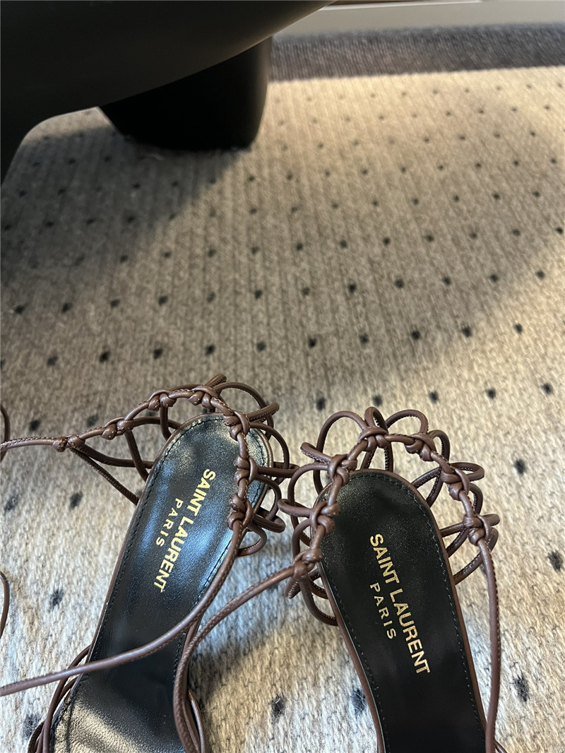 Sa1nt Lau*nt babylone 90mm leather sandals in brown