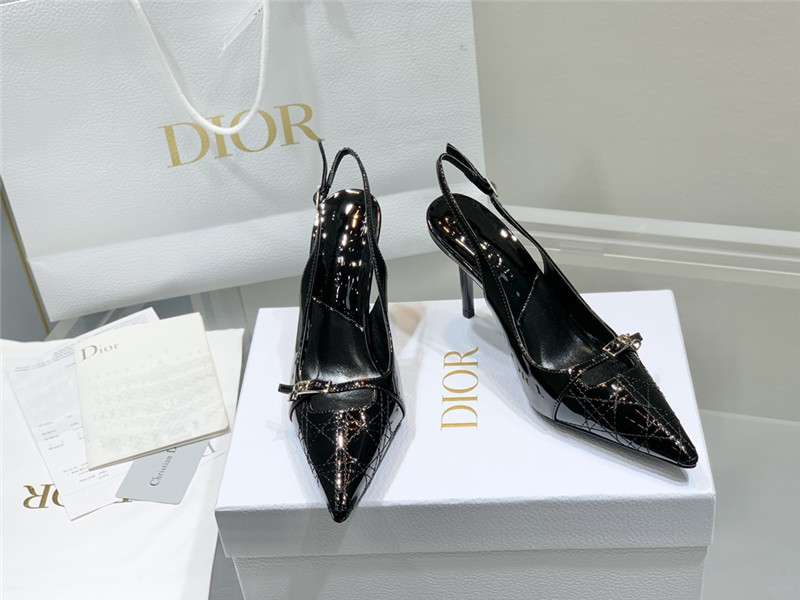 D10r slingback pointed toe pumps black
