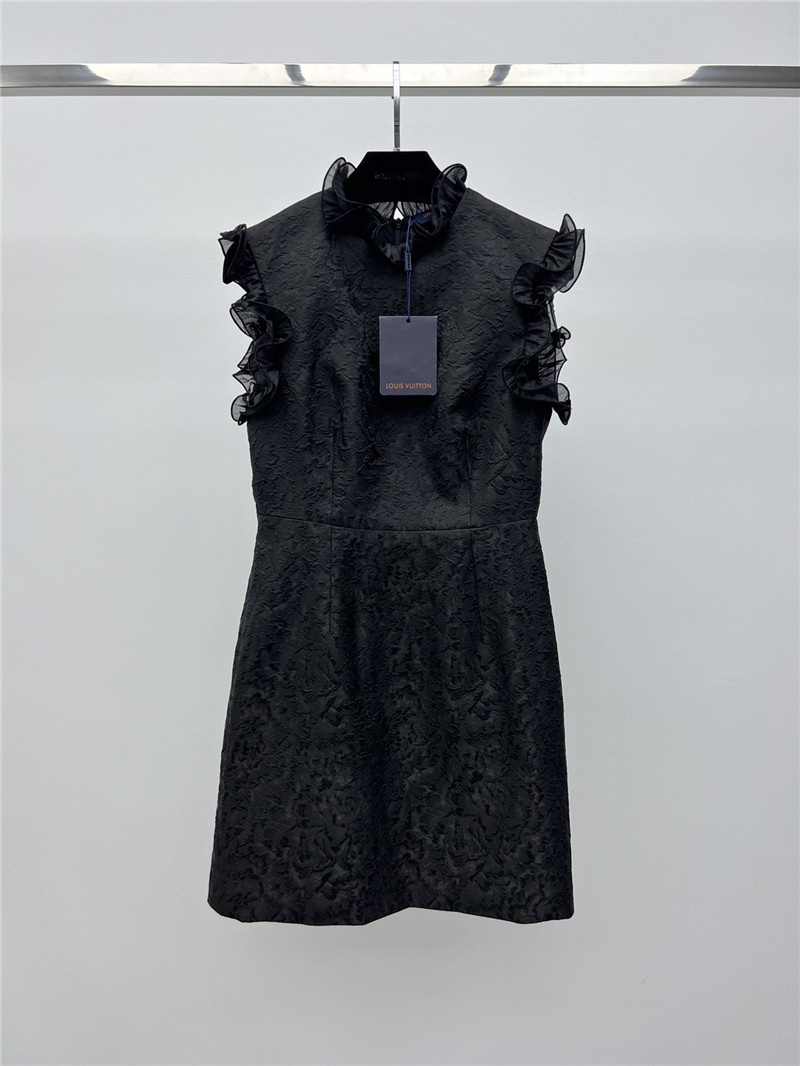 l0vis Vvtt0n lv ruffled jacquard dress replica clothing